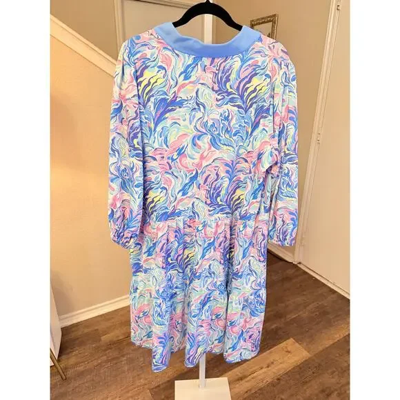 Simply Southern Beach Long sleeve Blue Dress Size XXL NWT - Picture 2 of 3